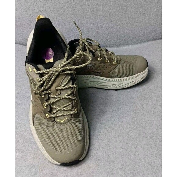 Hoka One One Shoes - HOKA Anacapa 2 Low GTX Hiking Shoes Womens 6.5 Olive Haze Waterproof Gore-Tex
